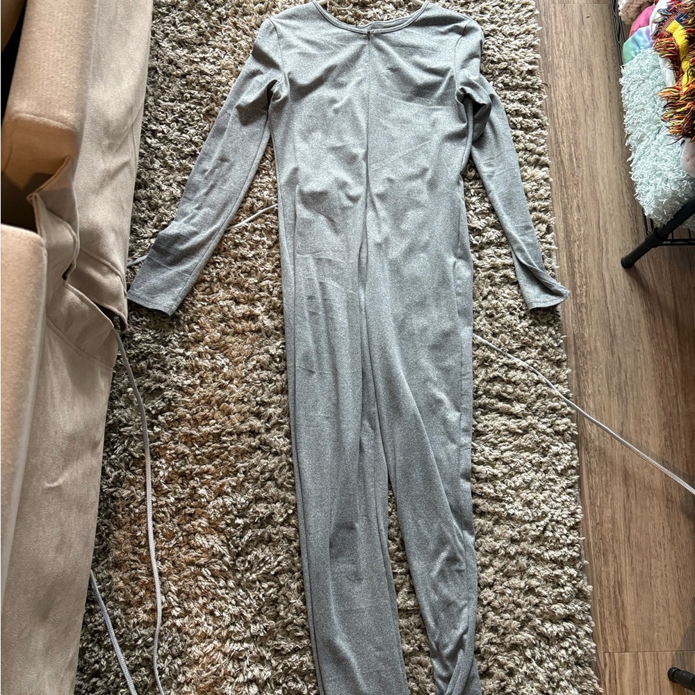 Gray Long Sleeve Jumpsuit